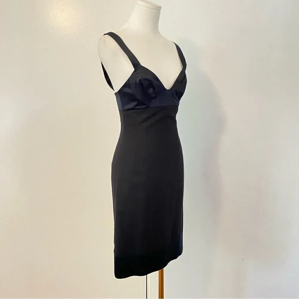 Rebecca Taylor Black Wool and Lastol Bustier Style Dress Size 2